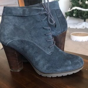 Nine West Navy suede combat boots